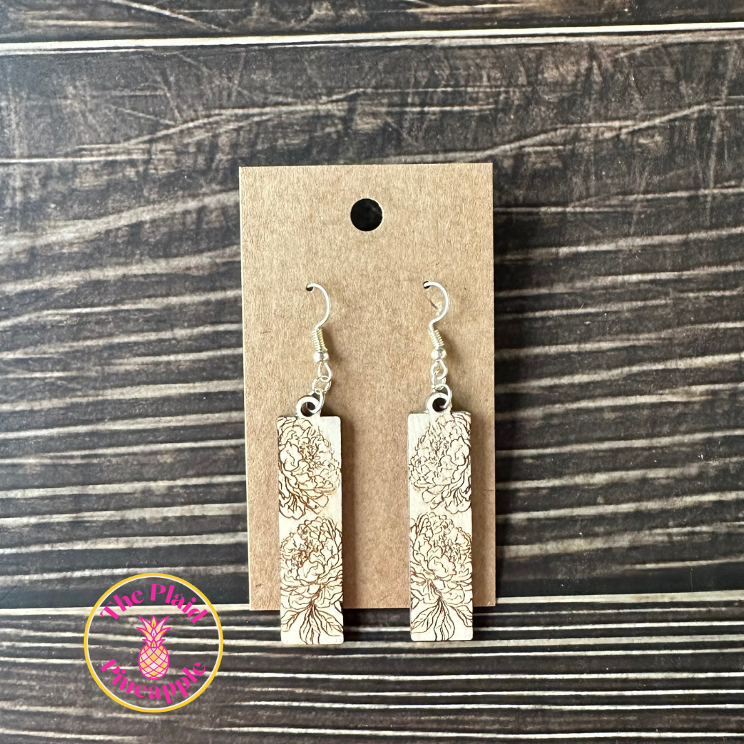 Earrings - Bar Peony