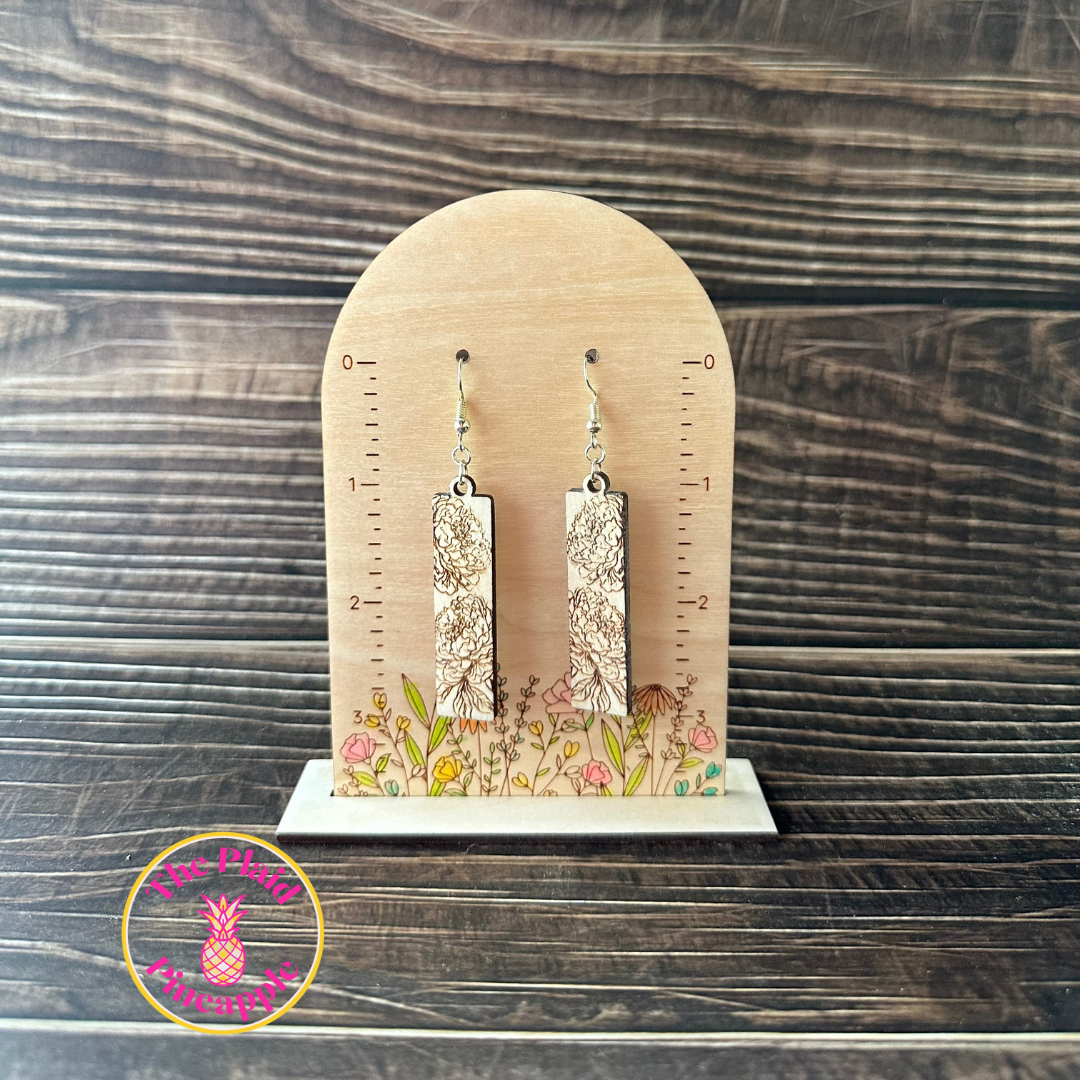 Earrings - Bar Peony