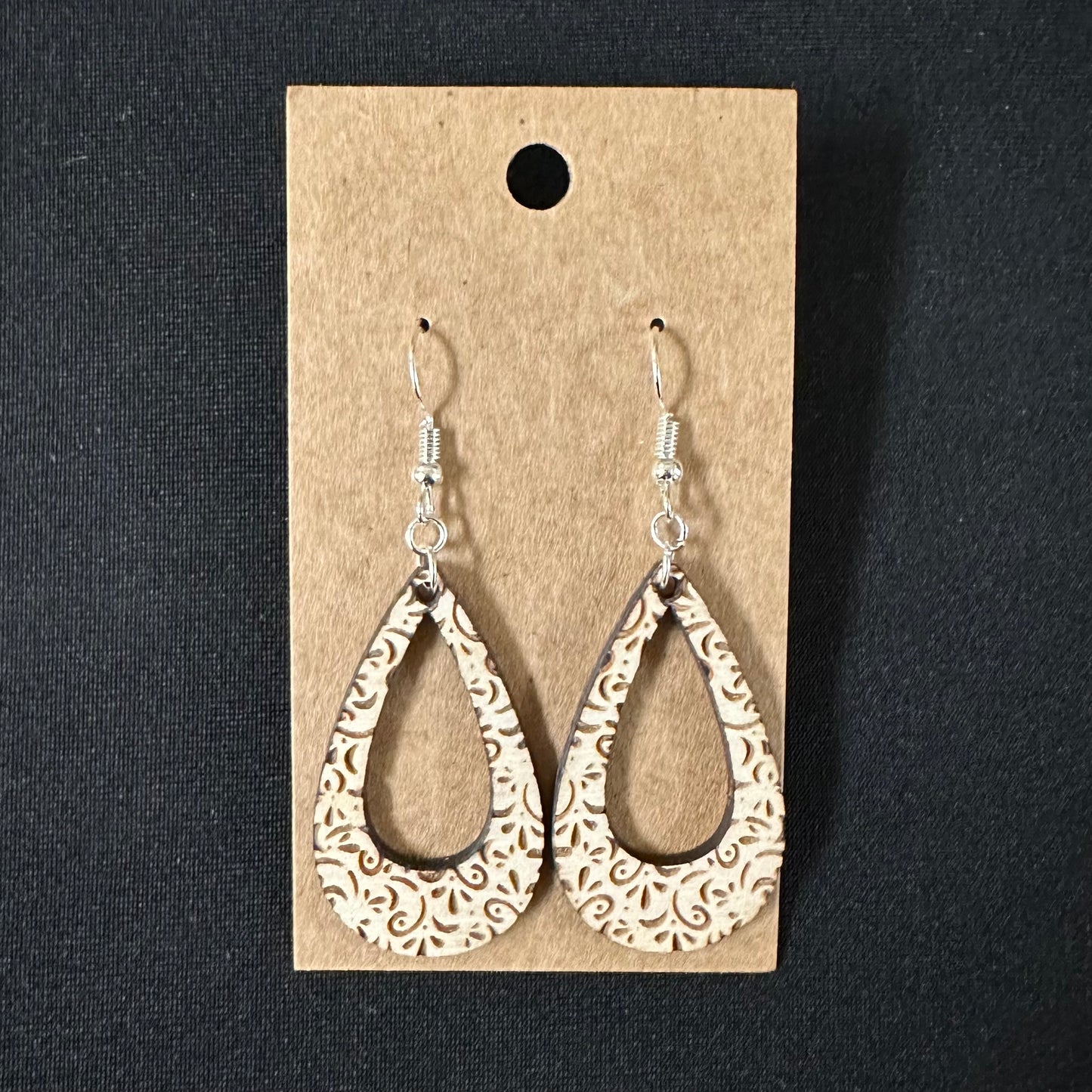 Earrings - Swirly Drop Hoops