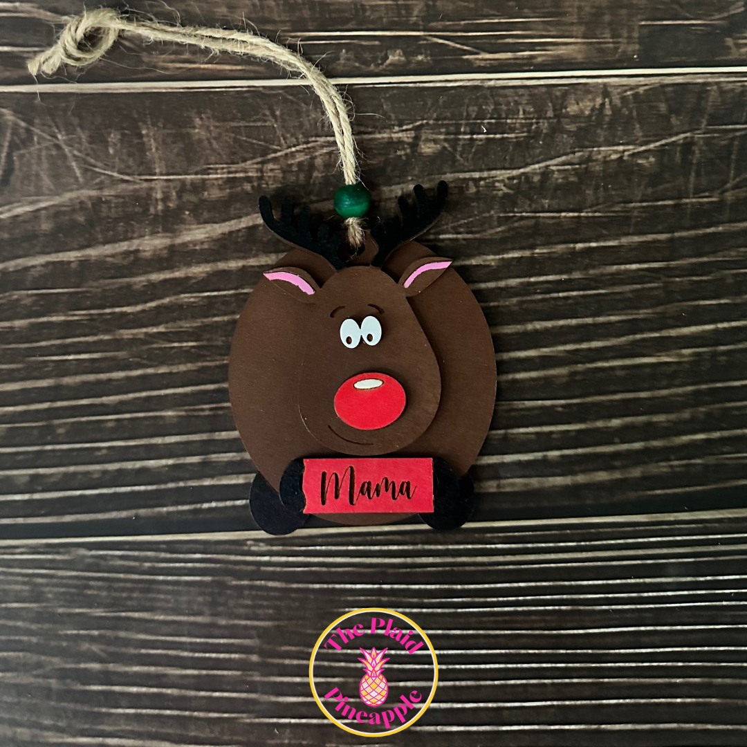 Personalized Reindeer Ornament