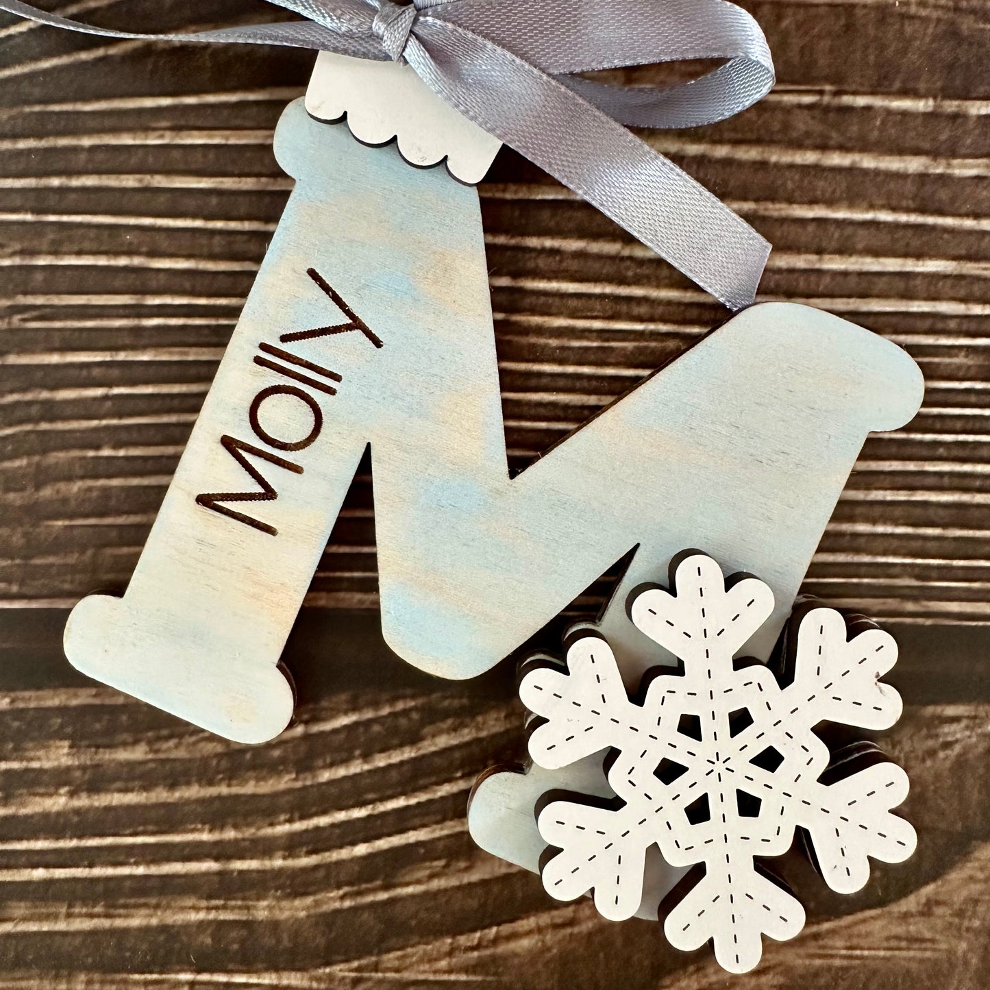 Stitched Snowflake Alphabet Ornament