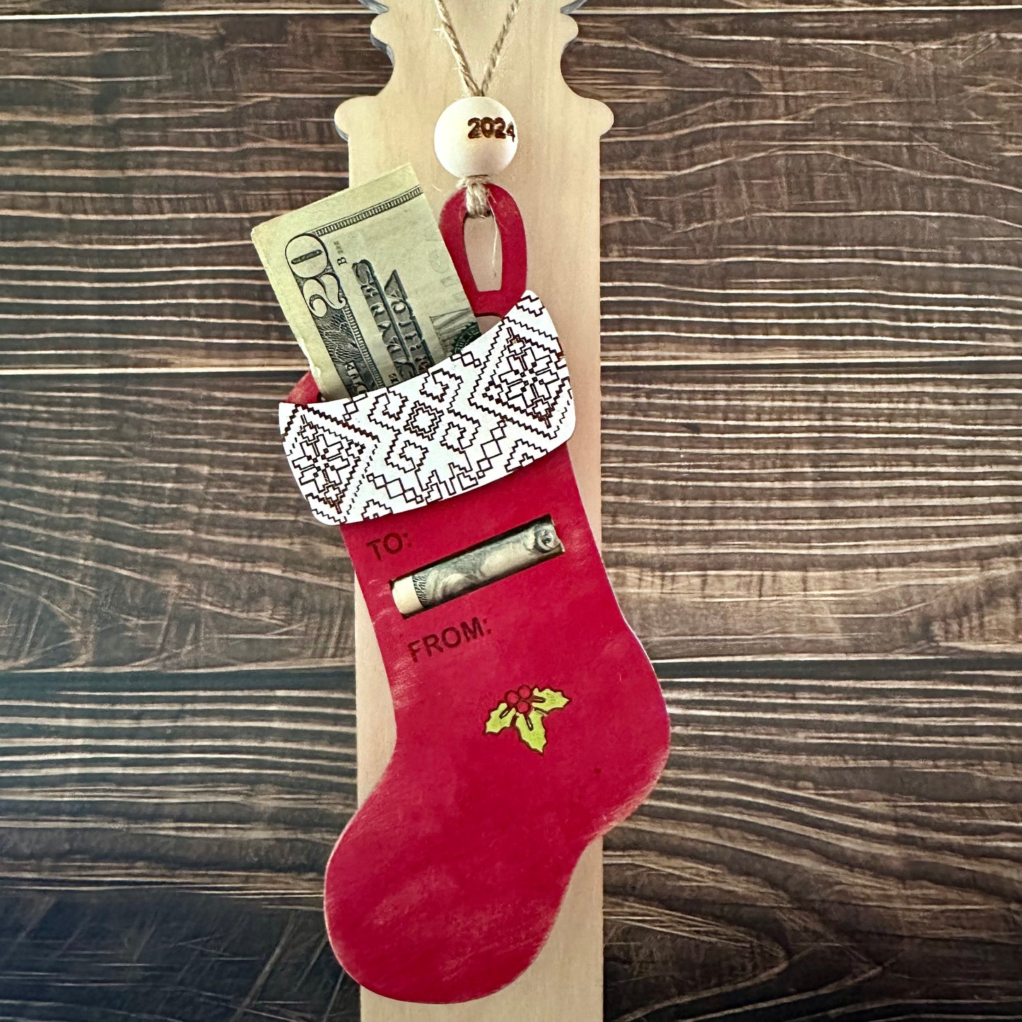 Christmas Stocking Money Holder Ornament