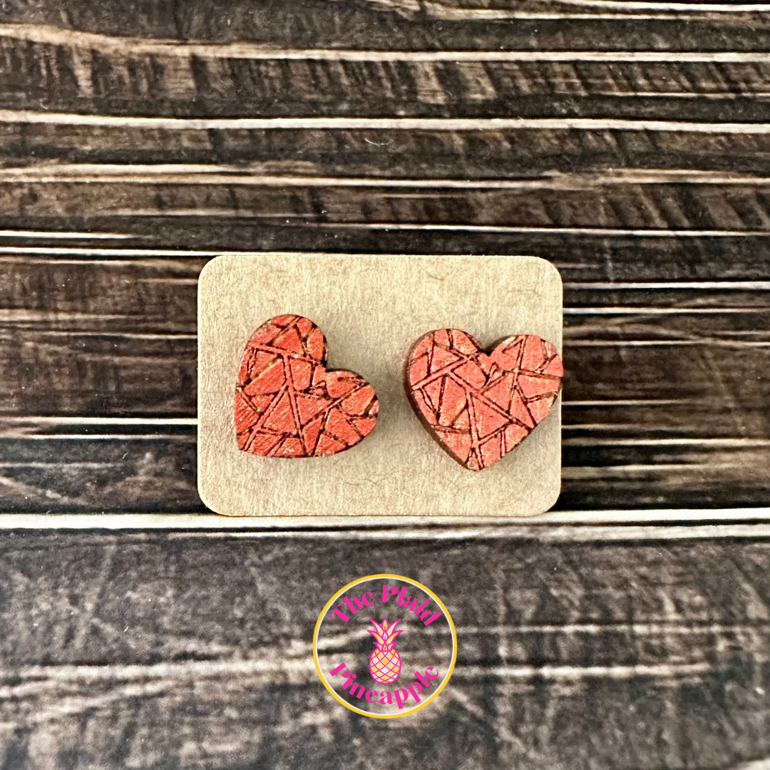 Earrings - Patterned Hearts