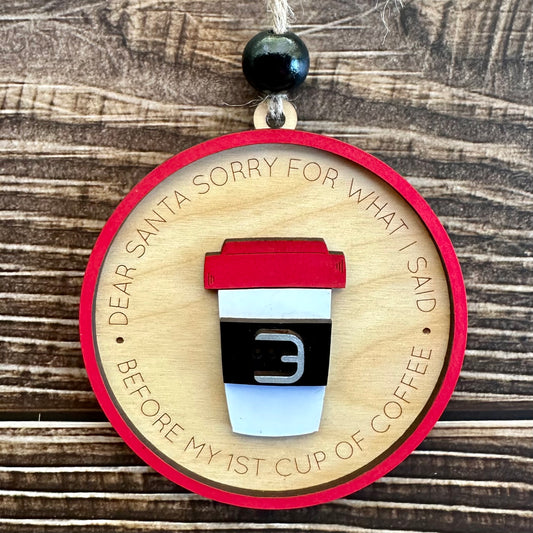 Dear Santa Coffee Ornament