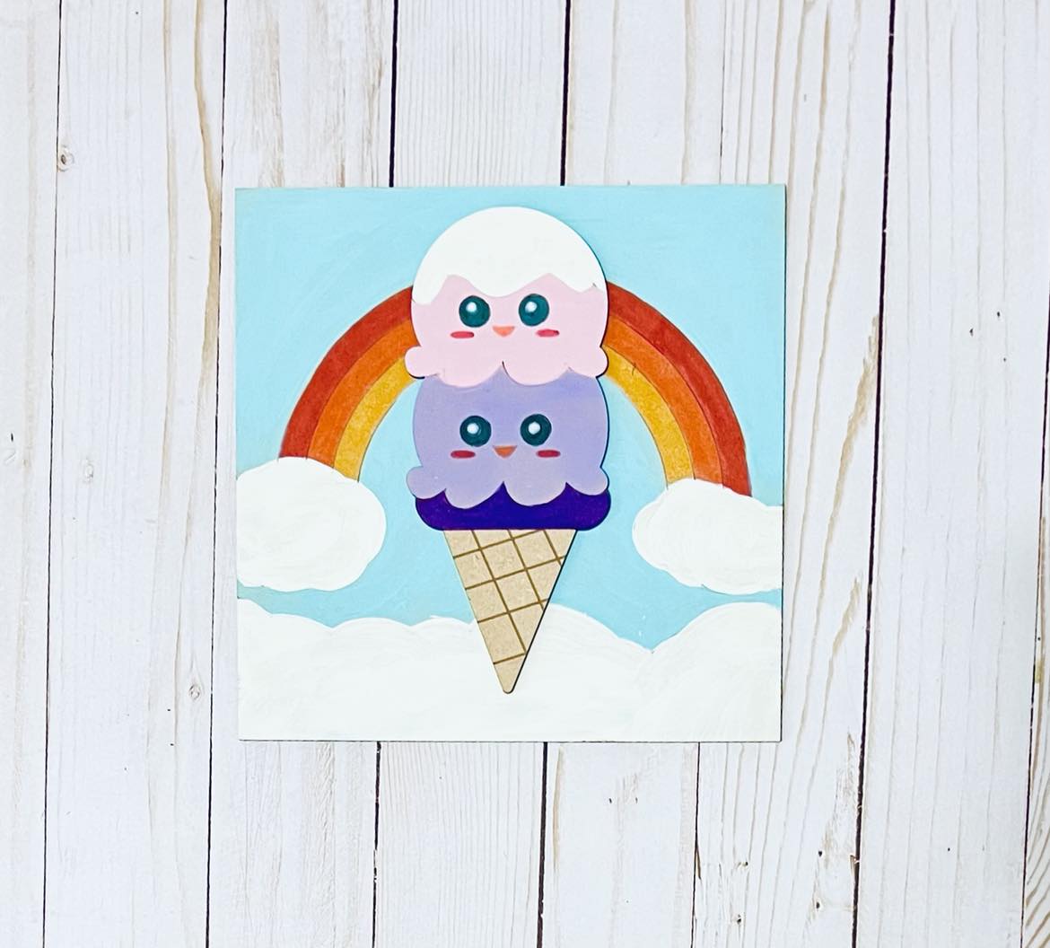 Kids Crafting Kit - Rainbow Ice Cream